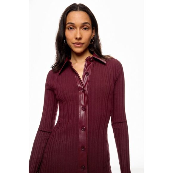 TOCCIN X RTR  Variegated Rib Knit Leather Combo Dress - Picture 10 of 10